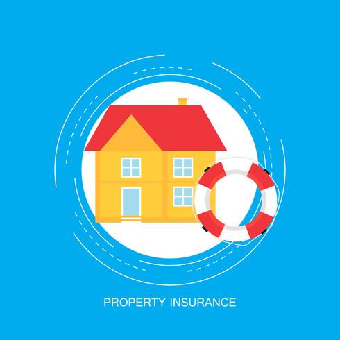 House insurance concept, real estate protection, insurance policy services flat vector illustration