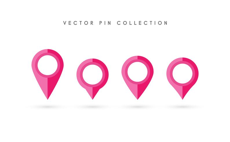 Pin de ubicación. Diseño plano del vector del icono del perno del mapa