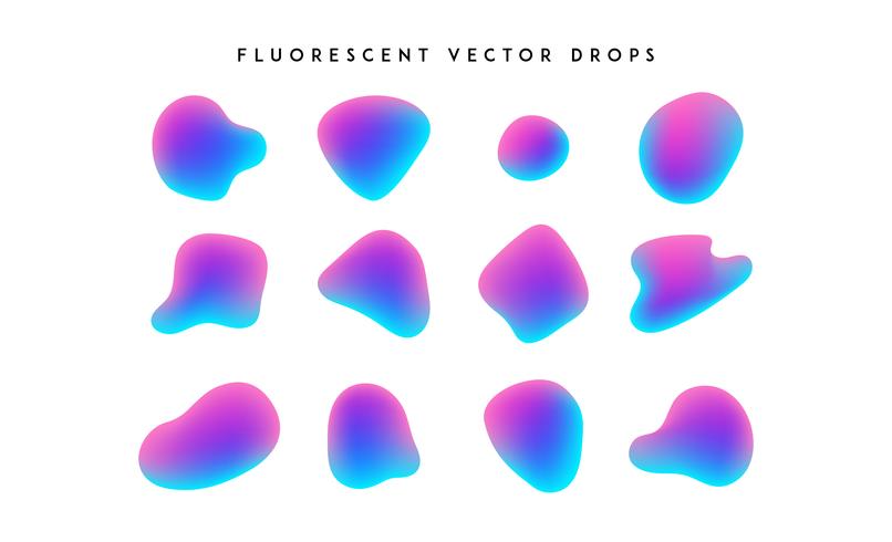 Gradient vivid shapes. Modern abstract colorful vector fluid collection.