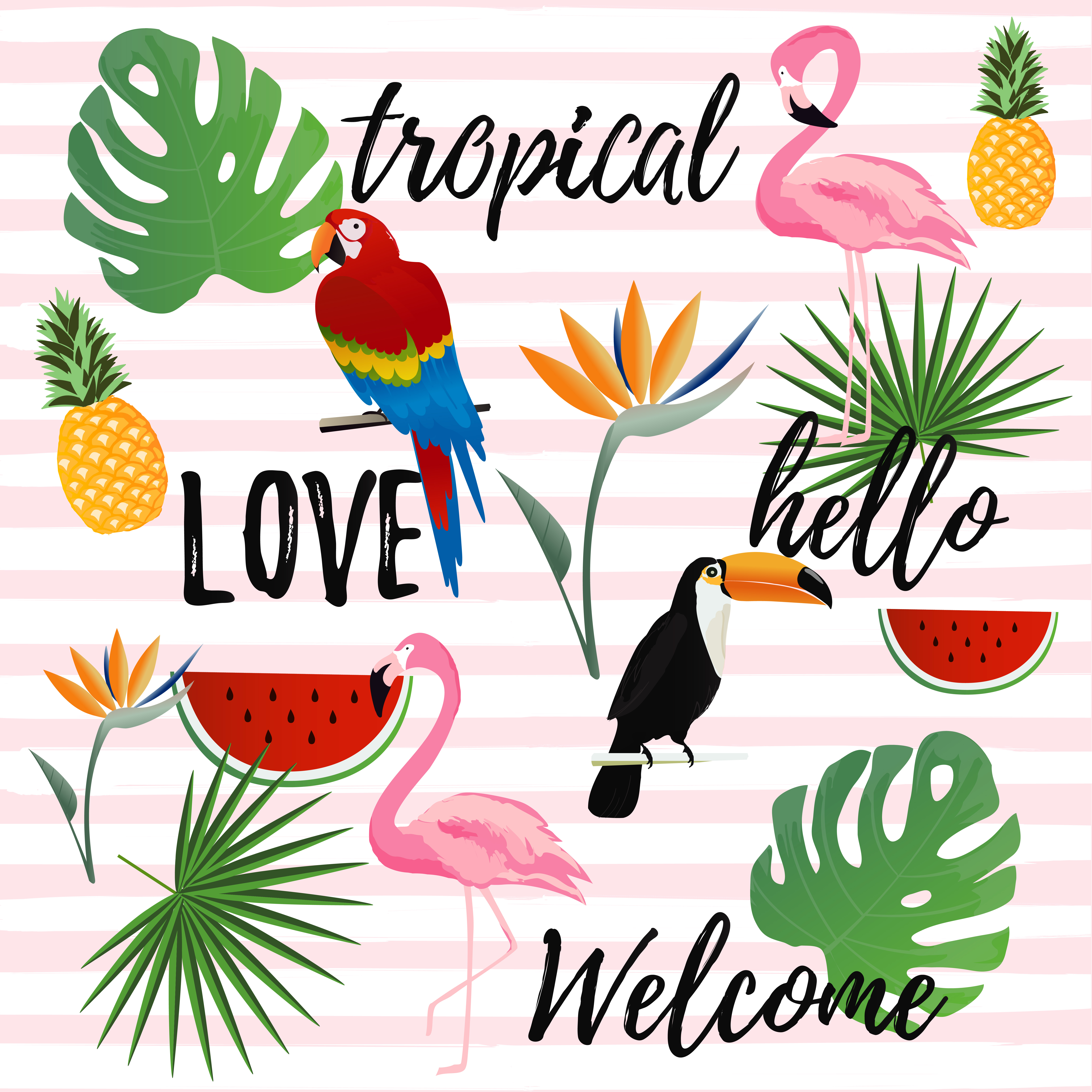 Tropical seamless pattern background. Tropical poster design 280083