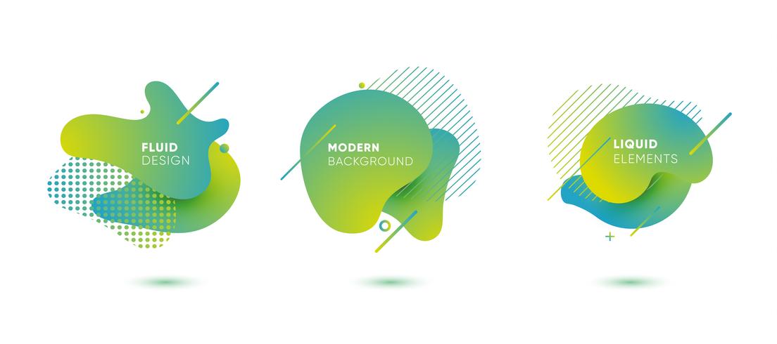 Gradient abstract banners with flowing liquid shapes vector