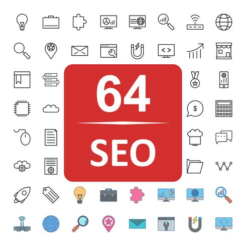 Set of Vector SEO Search Engine Optimization Icons