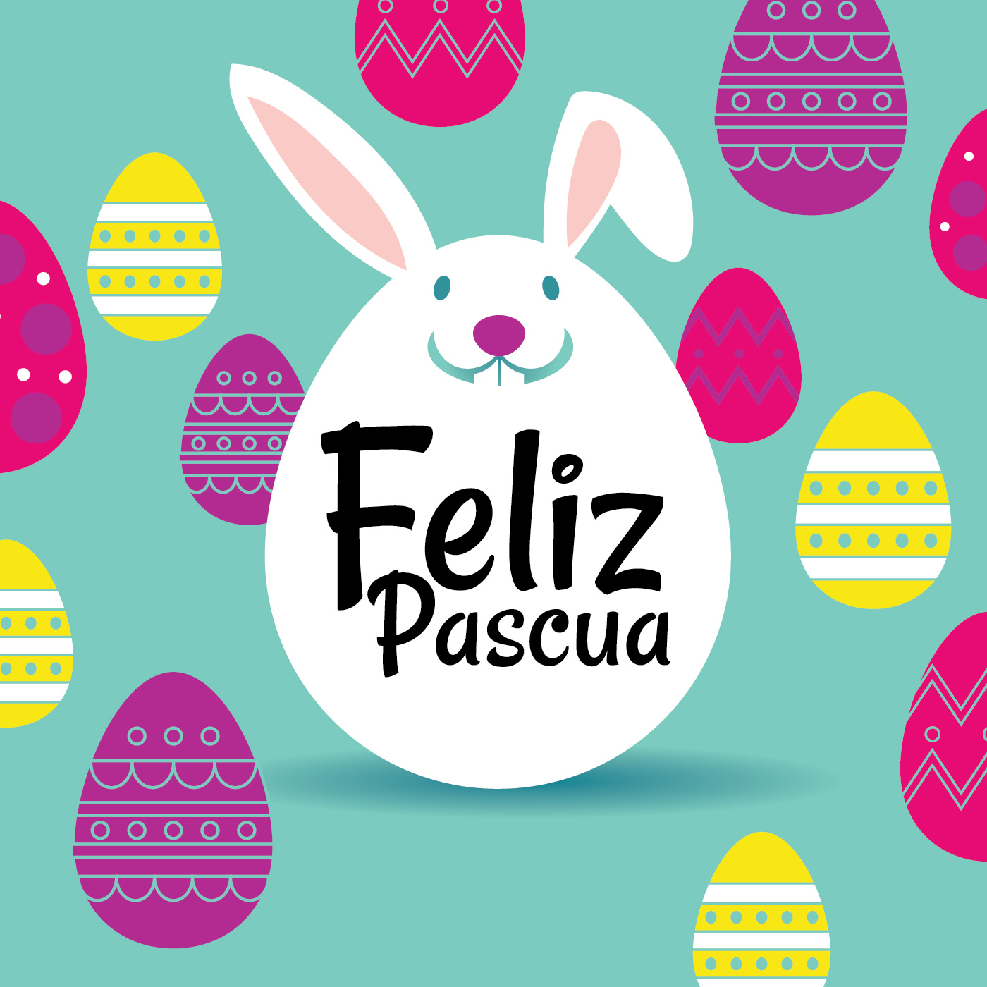 Happy Easter or Feliz Pascua Greeting Card 280327 Vector Art at Vecteezy