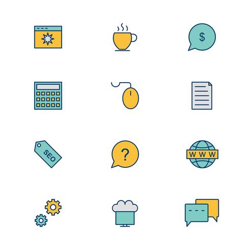 Set of Vector SEO Search Engine Optimization Icons