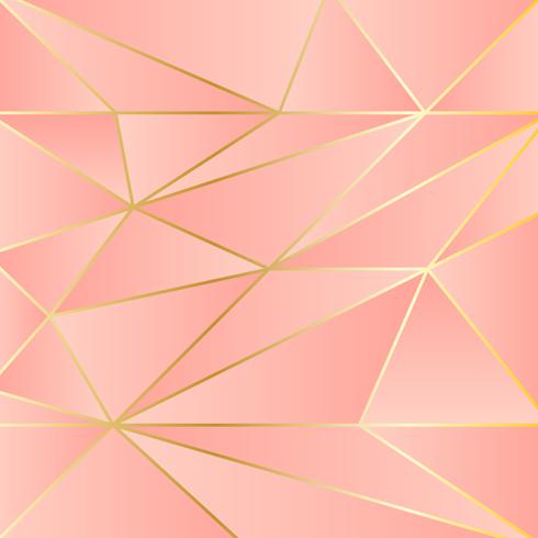 Copper Metallic Polygonal Triangles Geometric Background vector