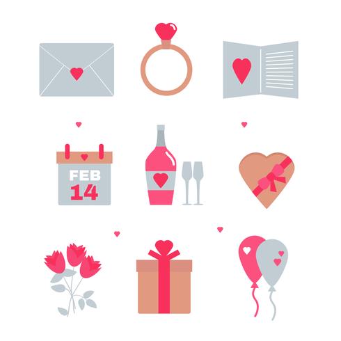 Valentines Day Elements Set vector