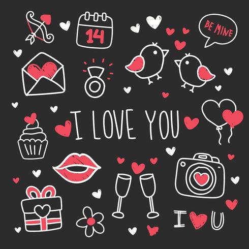 Valentine's Day Cute Elements Set vector