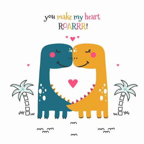 Dinosaurio pareja vector