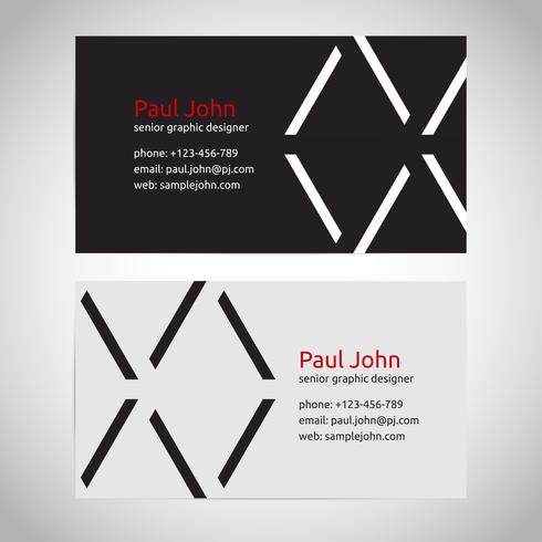 Vector business card template front and back