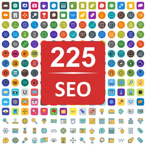 Set of Vector SEO Search Engine Optimization Icons