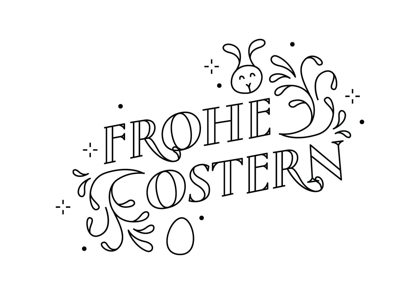 Frohe Ostern Swirl Typografie - Download Kostenlos Vector, Clipart