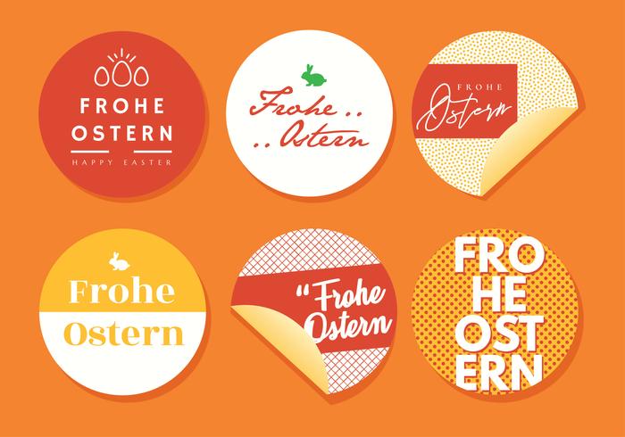 Frohe Ostern Typography Pack vector