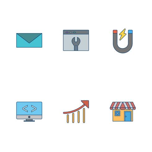 Set of Vector SEO Search Engine Optimization Icons