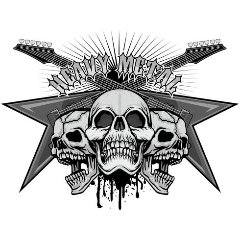 aggressive emblem with skull vector