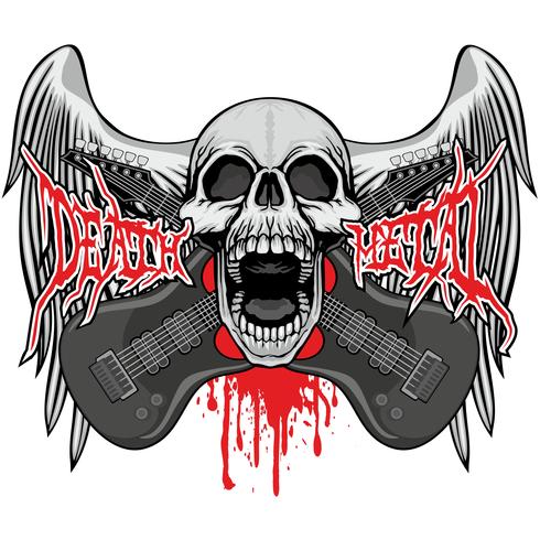 aggressive emblem with skull vector