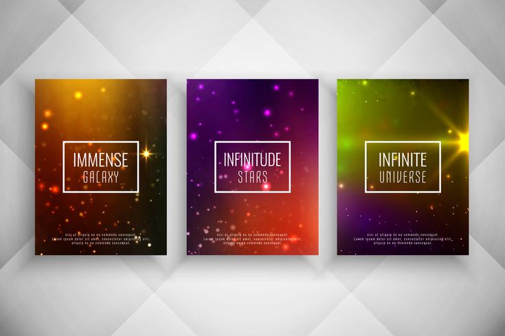 Abstract stylish galaxy style brochure template set vector