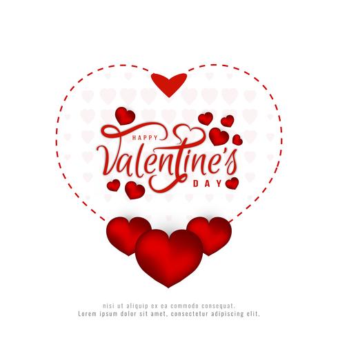 Happy Valentine's Day beautiful card background vector