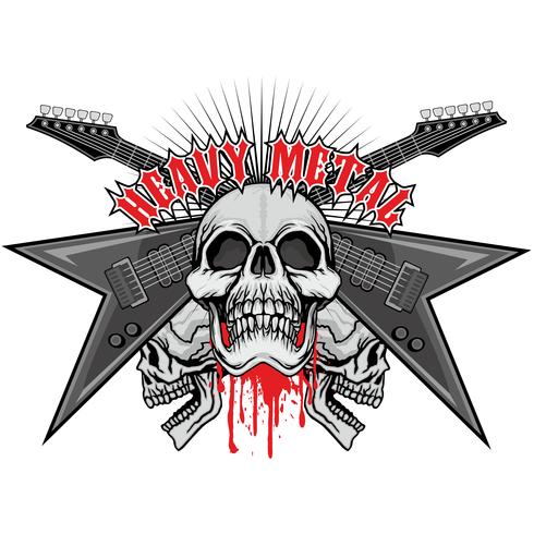 aggressive emblem with skull vector