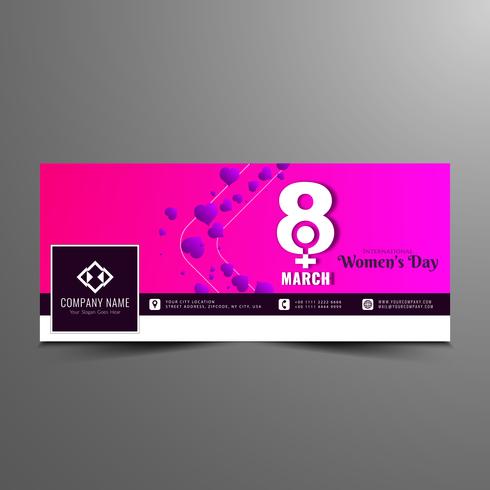 Plantilla de banner de Facebook del día de las mujeres modernas abstractas vector