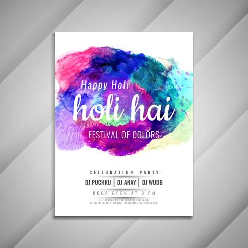 Plantilla de diseño de volante de celebración feliz Holi feliz con estilo vector