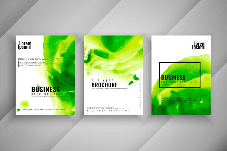 Abstract colorful three buisness brochure set vector