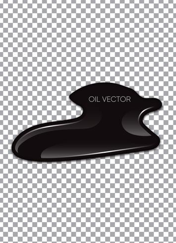 Realistic Black Oil isolated on transparent background. Vector illustration.