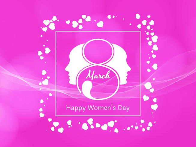 Abstract Happy Women's Day pink background design vector