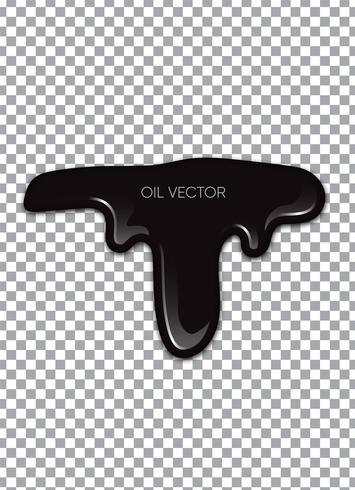 Realistic Black Oil isolated on transparent background. Vector illustration.