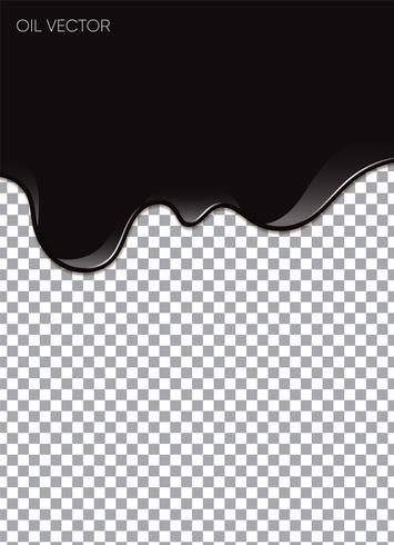 Realistic Black Oil isolated on transparent background. Vector illustration.