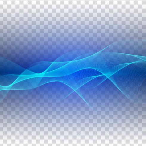 Abstract blue wave design on transparent background vector