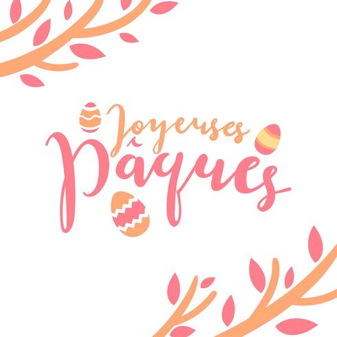  Joyeuses Pâques Typography vector