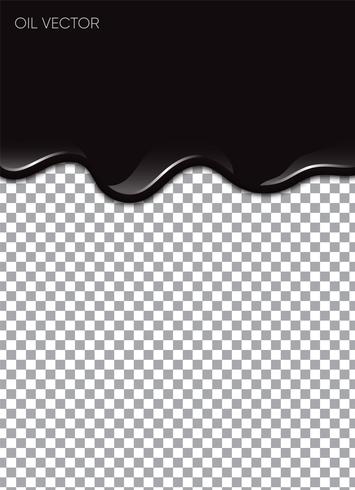 Realistic Black Oil isolated on transparent background. Vector illustration.