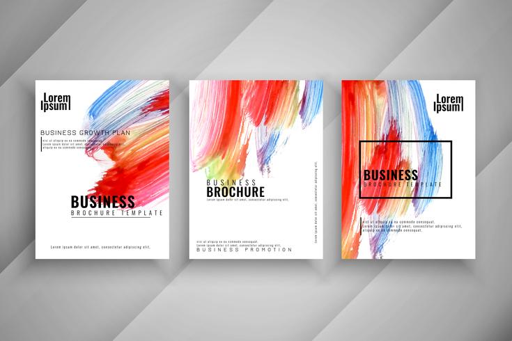 Abstract stylish colorful three buisness brochure set vector