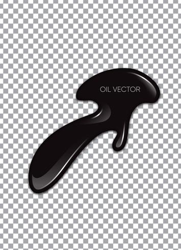 Realistic Black Oil isolated on transparent background. Vector illustration.