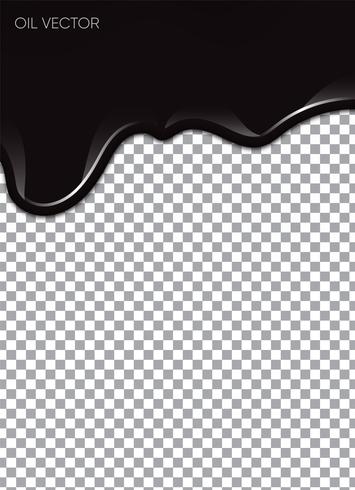 Realistic Black Oil isolated on transparent background. Vector illustration.