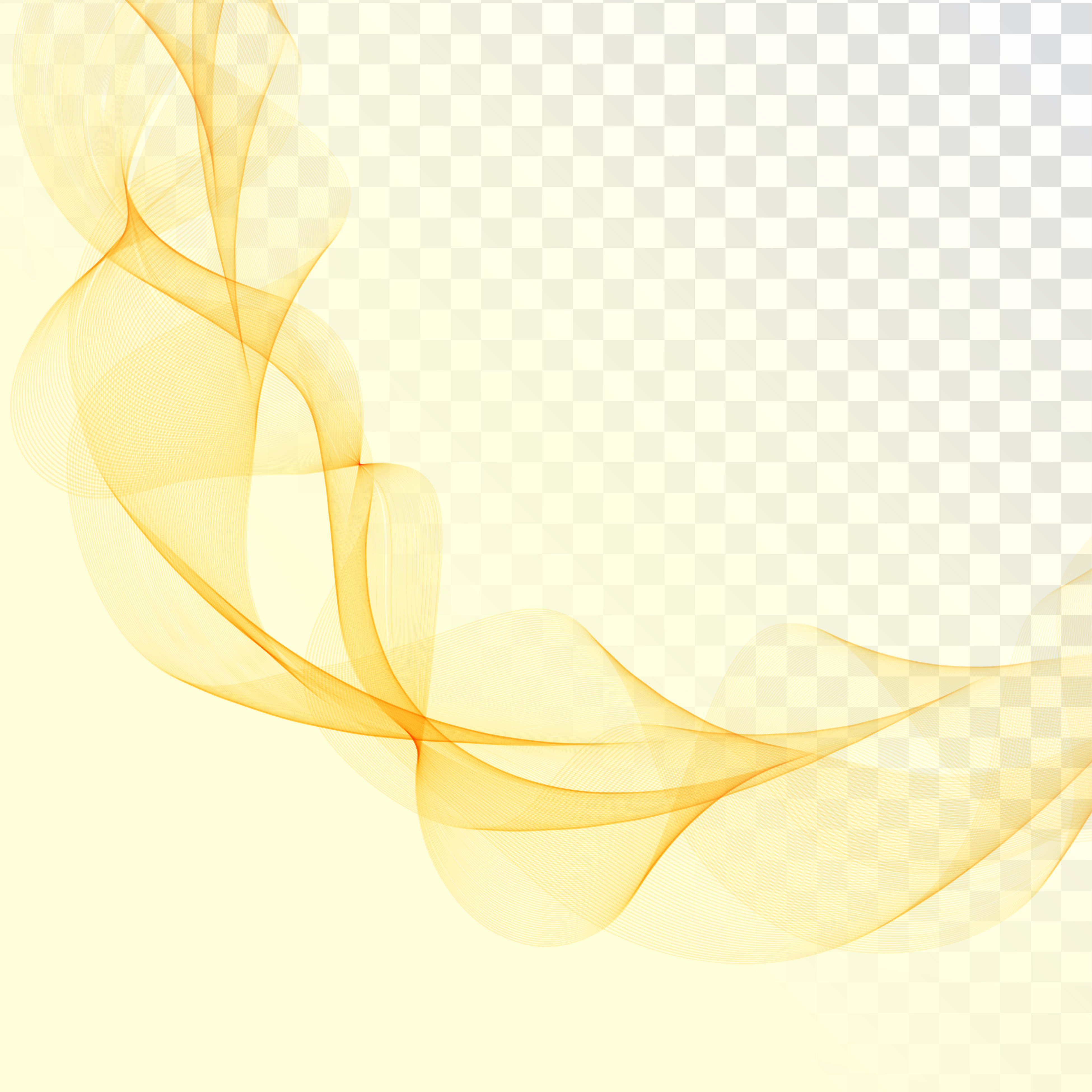 Abstract yellow wave design on transparent background 281241 Vector Art