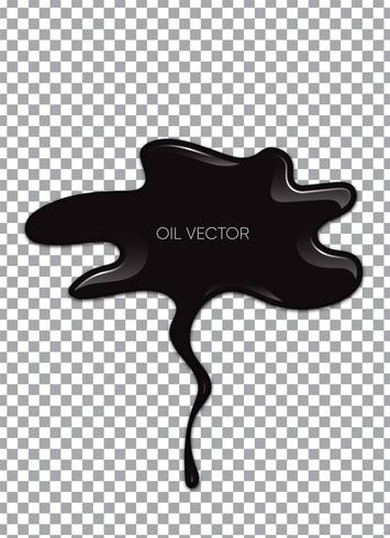 Realistic Black Oil isolated on transparent background. Vector illustration.