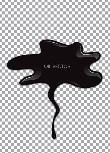 Aceite negro realista aislado en el fondo transparente. Ilustracion vectorial vector