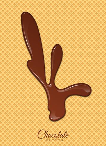 Liquid Chocolate or Brown Paint. Vector illustration.