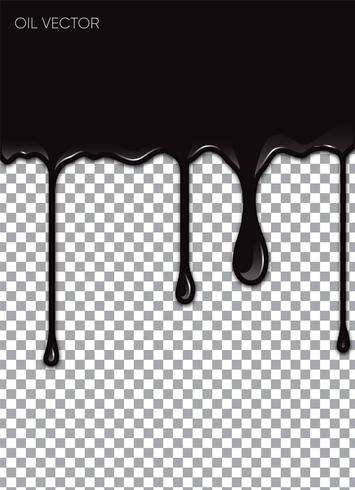 Realistic Black Oil isolated on transparent background. Vector illustration.