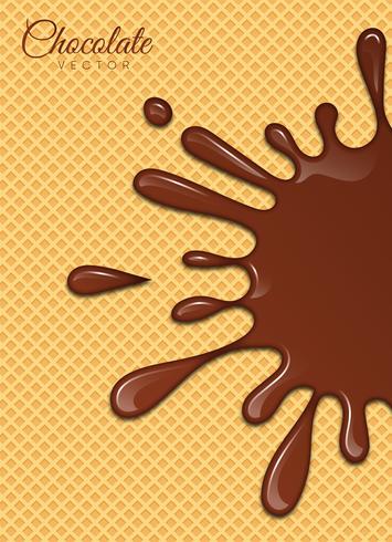 Liquid Chocolate or Brown Paint. Vector illustration.