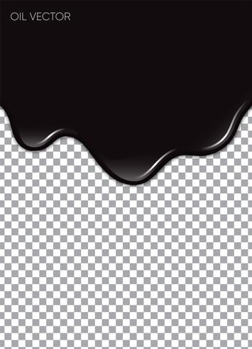 Aceite negro realista aislado en el fondo transparente. Ilustracion vectorial vector