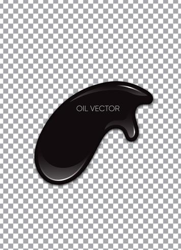 Realistic Black Oil isolated on transparent background. Vector illustration.