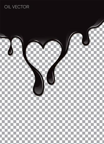 Realistic Black Oil isolated on transparent background. Vector illustration.