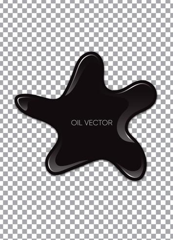 Realistic Black Oil isolated on transparent background. Vector illustration.