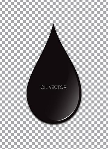 Realistic Black Oil isolated on transparent background. Vector illustration.