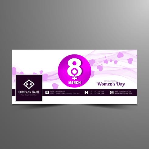 Abstract Women's day facebook elegant banner template vector