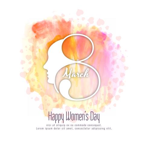 Abstract Happy Women's Day colorful watercolor background design vector