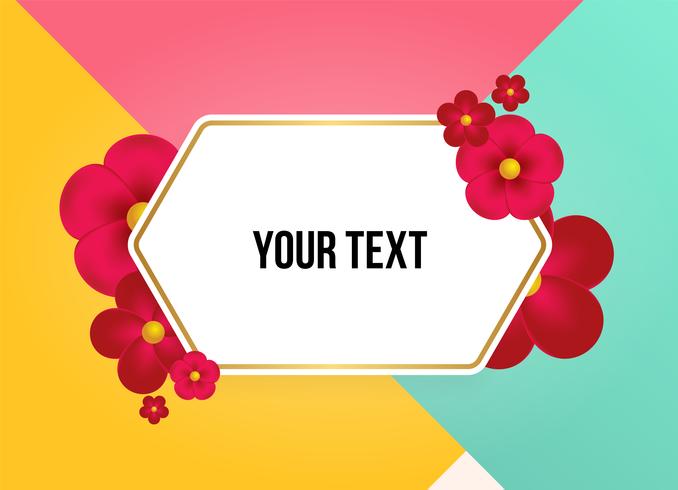 Cuadro de texto con hermosas flores de colores. Ilustracion vectorial vector