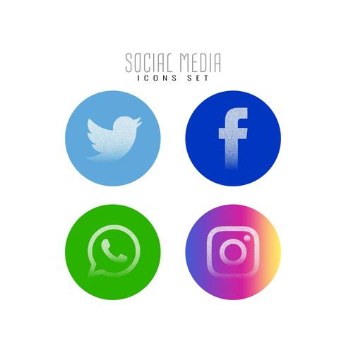 Abstract Social media icons set vector